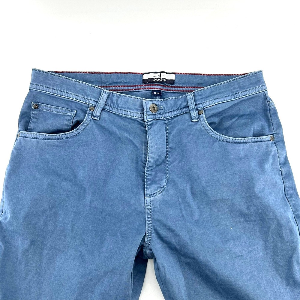 Johnnie-O Mens 32x32 Blue 5-Pocket Stretch Twill Pants Coastal Preppy Casual